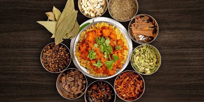 Ingredients of veg biryani 